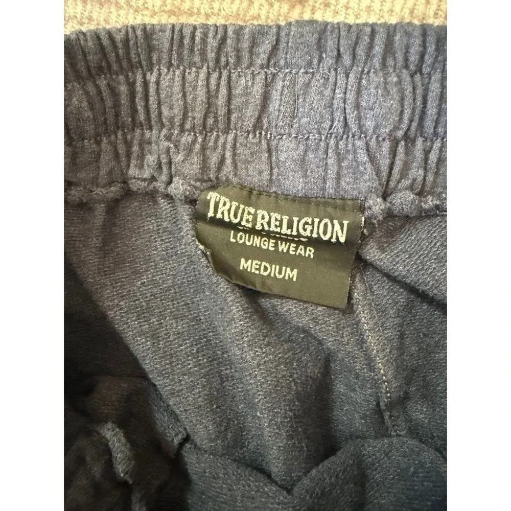 True Religion Lounge Wear Joggers Mens Medium Blue Horseshoe Logo Sweats 28X28.